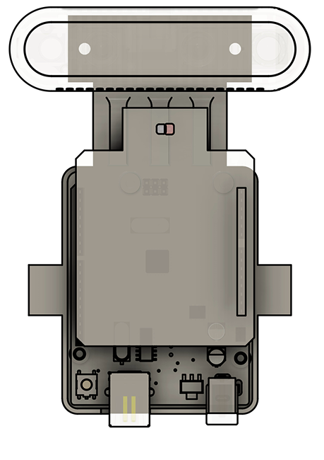 CAD of the TMF8828 and Intel RealSense capture rig